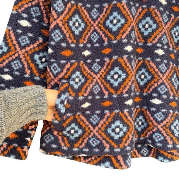 Old Navy Blue Plush Sherpa 1/4 Zip Pullover Fleece Sweatshirt Jacket Large Outdo - Picture 5 of 9